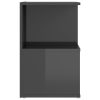 Bristol Bedside Cabinet 35x35x55 cm Engineered Wood – High Gloss Grey, 2