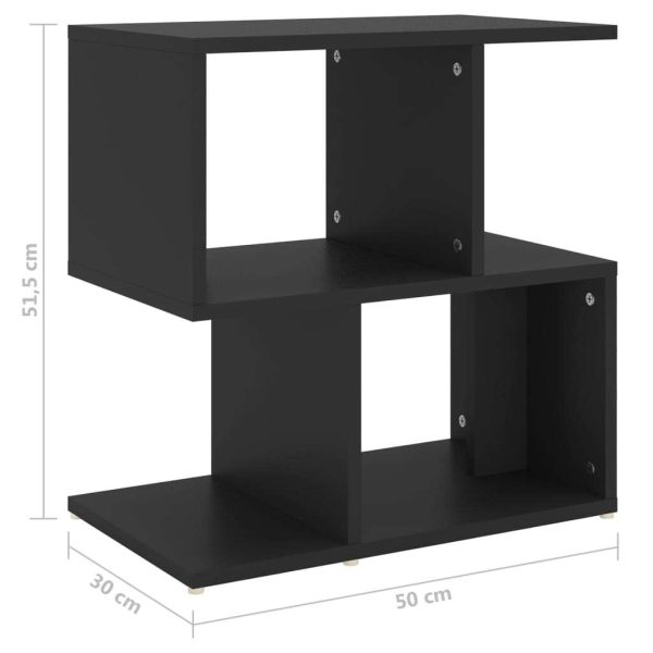 Allendale Bedside Cabinet 50x30x51.5 cm Engineered Wood – Black, 1