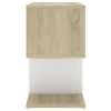 Allendale Bedside Cabinet 50x30x51.5 cm Engineered Wood – White and Sonoma Oak, 1