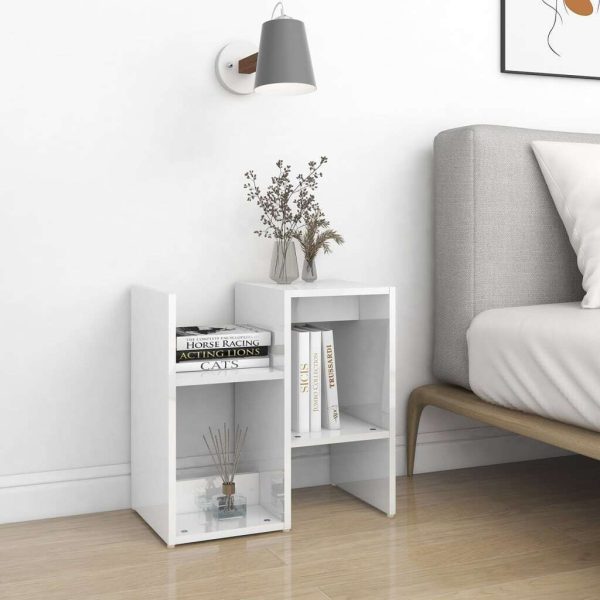 Allendale Bedside Cabinet 50x30x51.5 cm Engineered Wood – High Gloss White, 1