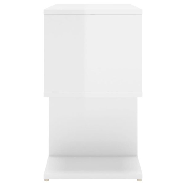 Allendale Bedside Cabinet 50x30x51.5 cm Engineered Wood – High Gloss White, 2