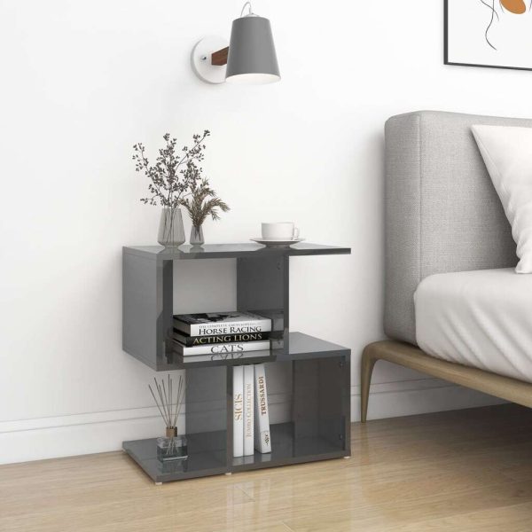 Allendale Bedside Cabinet 50x30x51.5 cm Engineered Wood – High Gloss Grey, 2