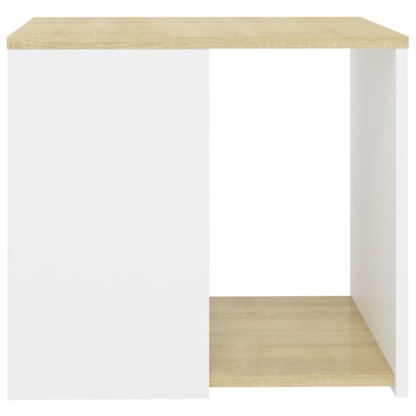Rossmoor Side Table 50x50x45 cm Engineered Wood – Sonoma Oak and White