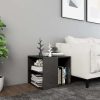 Rossmoor Side Table 50x50x45 cm Engineered Wood – High Gloss Grey