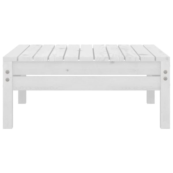 Garden Footstool Solid Pinewood – White