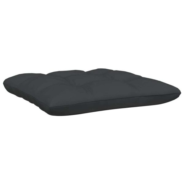 Garden Footstool with Cushion Solid Pinewood – Black