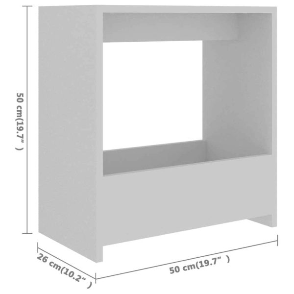 Prosper Side Table 50x26x50 cm Engineered Wood – White