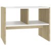 Crawford Side Table 60x40x45 cm Engineered Wood – White and Sonoma Oak