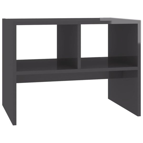 Crawford Side Table 60x40x45 cm Engineered Wood – High Gloss Grey