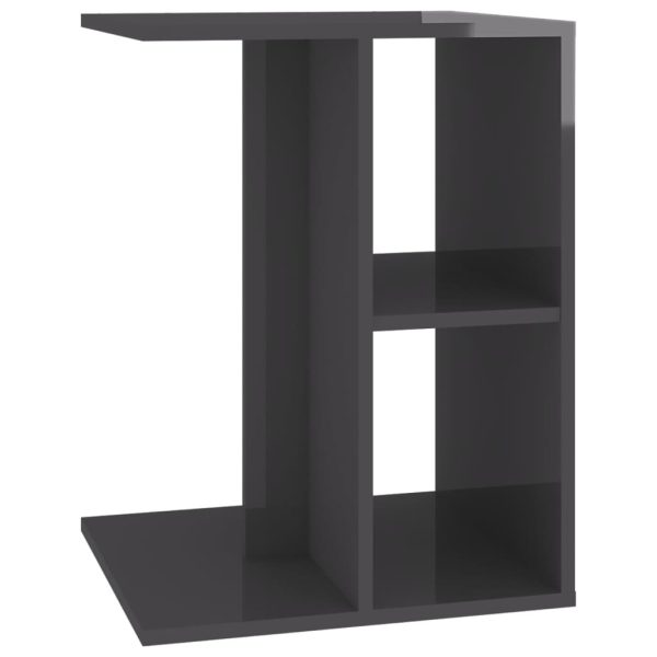 Crawford Side Table 60x40x45 cm Engineered Wood – High Gloss Grey