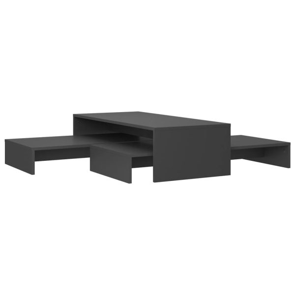 Nesting Coffee Table Set 100x100x26.5 cm Engineered Wood – Grey