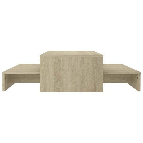 Nesting Coffee Table Set 100x100x26.5 cm Engineered Wood – Sonoma oak