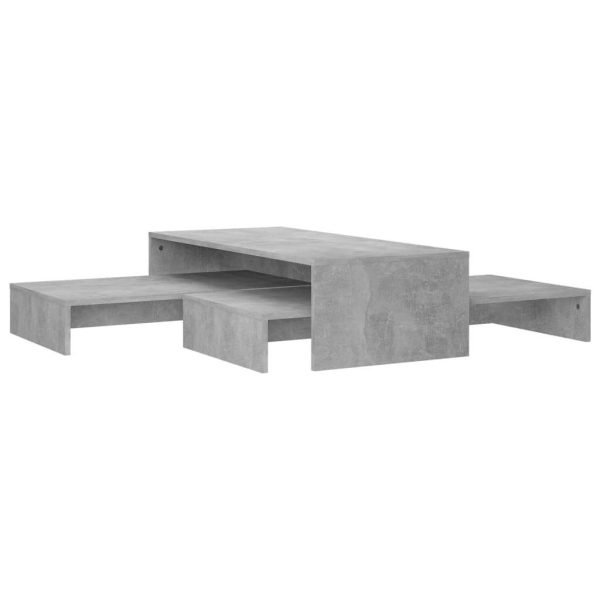 Nesting Coffee Table Set 100x100x26.5 cm Engineered Wood – Concrete Grey