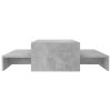 Nesting Coffee Table Set 100x100x26.5 cm Engineered Wood – Concrete Grey
