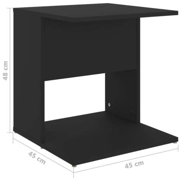 Elma Side Table 45x45x48 cm Engineered Wood – Black