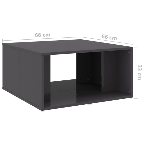 Coffee Tables 4 pcs 33x33x33 cm Engineered Wood – High Gloss Grey