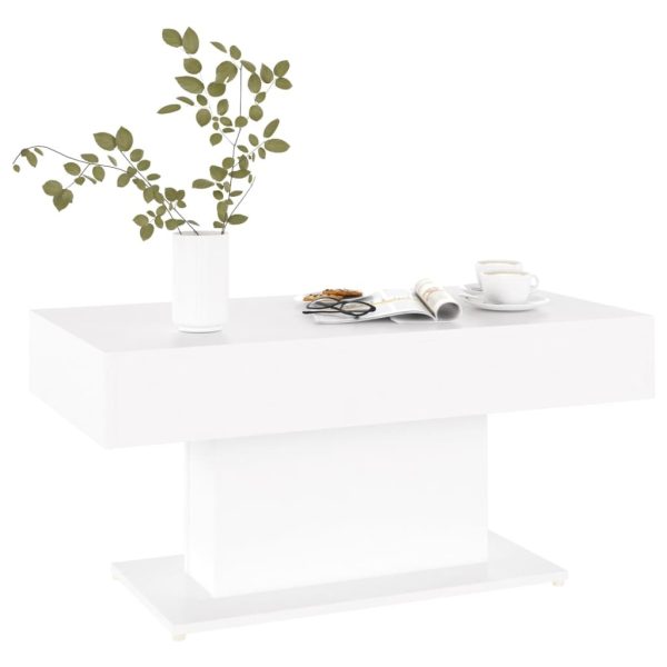 Coffee Table 96x50x45 cm Engineered Wood – White