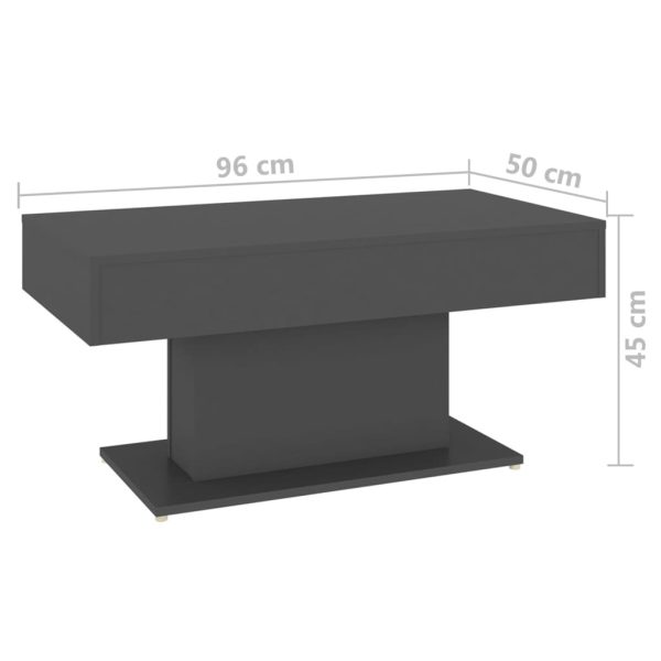 Coffee Table 96x50x45 cm Engineered Wood – Grey