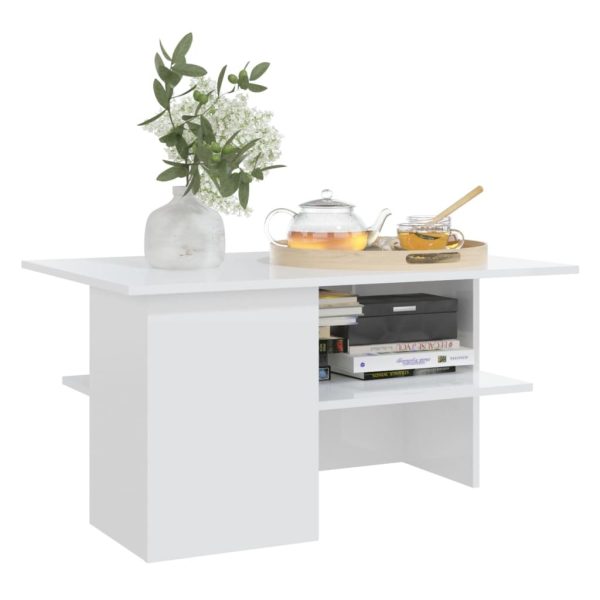 Coffee Table 90x60x46.5 cm Engineered Wood – High Gloss White