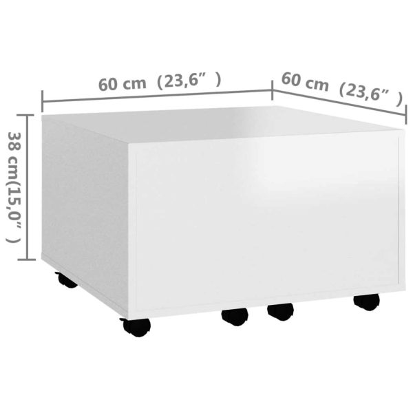 Coffee Table 60x60x38 cm Engineered Wood – White