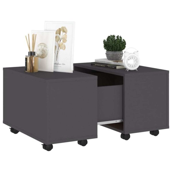 Coffee Table 60x60x38 cm Engineered Wood – Grey