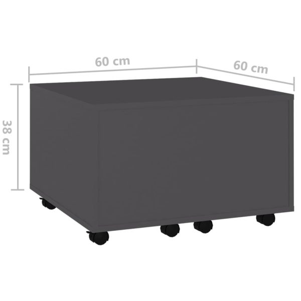 Coffee Table 60x60x38 cm Engineered Wood – Grey