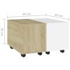 Coffee Table 60x60x38 cm Engineered Wood – White and Sonoma Oak