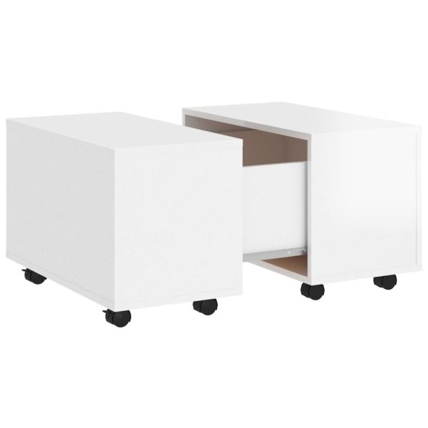 Coffee Table 60x60x38 cm Engineered Wood – High Gloss White