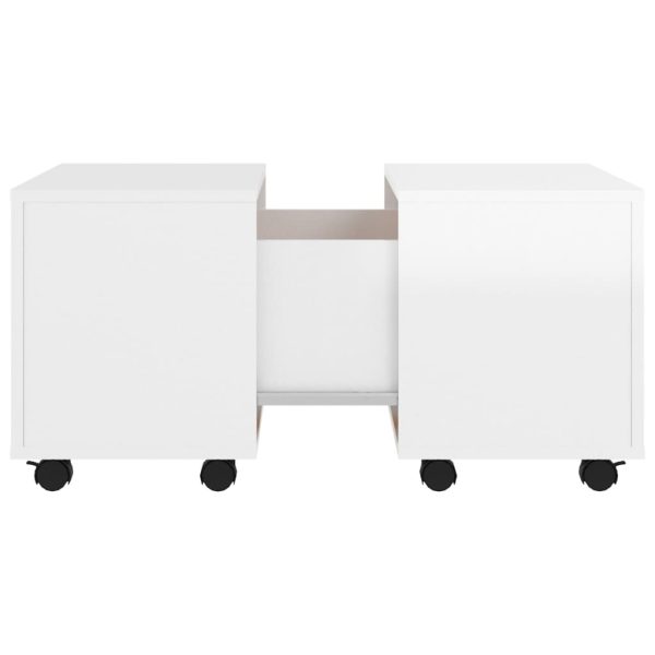 Coffee Table 60x60x38 cm Engineered Wood – High Gloss White