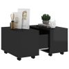 Coffee Table 60x60x38 cm Engineered Wood – High Gloss Black