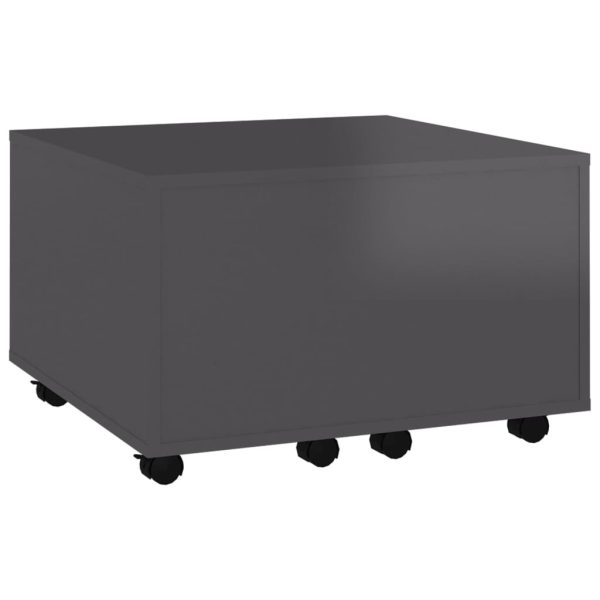 Coffee Table 60x60x38 cm Engineered Wood – High Gloss Grey