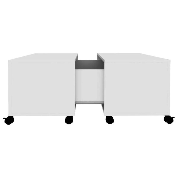 Coffee Table 75x75x38 cm Engineered Wood – White