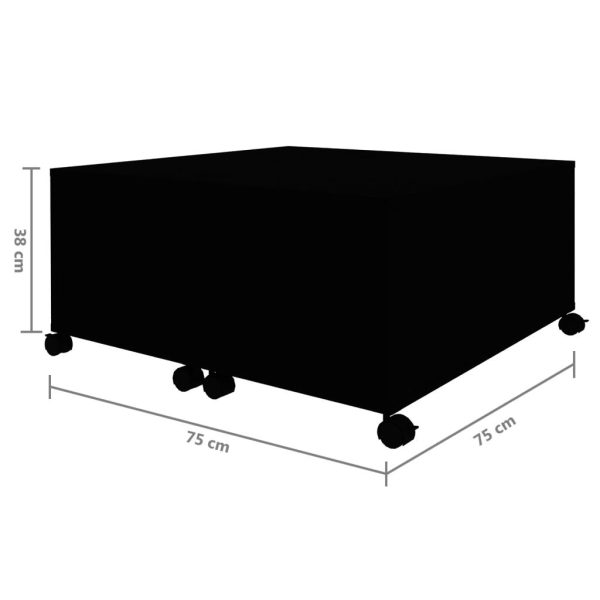Coffee Table 75x75x38 cm Engineered Wood – Black