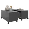 Coffee Table 75x75x38 cm Engineered Wood – Grey