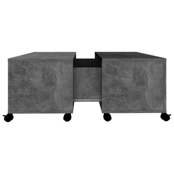 Coffee Table 75x75x38 cm Engineered Wood – Concrete Grey