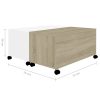 Coffee Table 75x75x38 cm Engineered Wood – White and Sonoma Oak