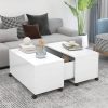 Coffee Table 75x75x38 cm Engineered Wood – High Gloss White