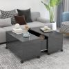 Coffee Table 75x75x38 cm Engineered Wood – High Gloss Grey