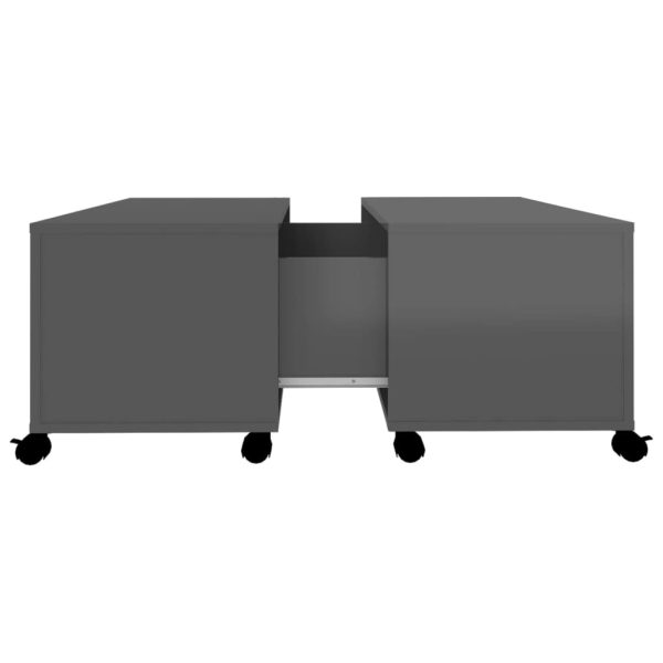Coffee Table 75x75x38 cm Engineered Wood – High Gloss Grey