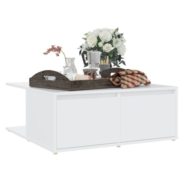 Coffee Table 80x80x31 cm Engineered Wood – White