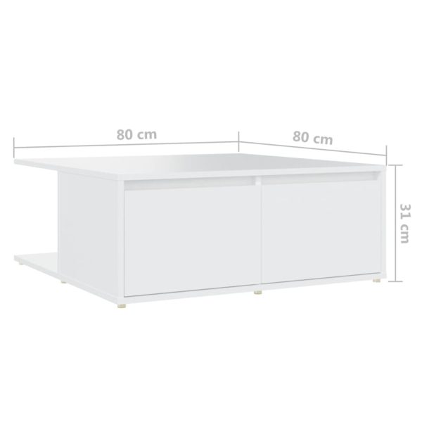 Coffee Table 80x80x31 cm Engineered Wood – White