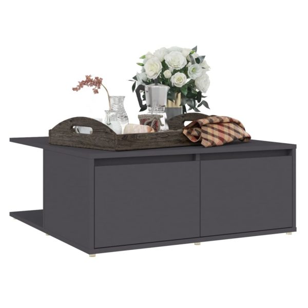 Coffee Table 80x80x31 cm Engineered Wood – Grey