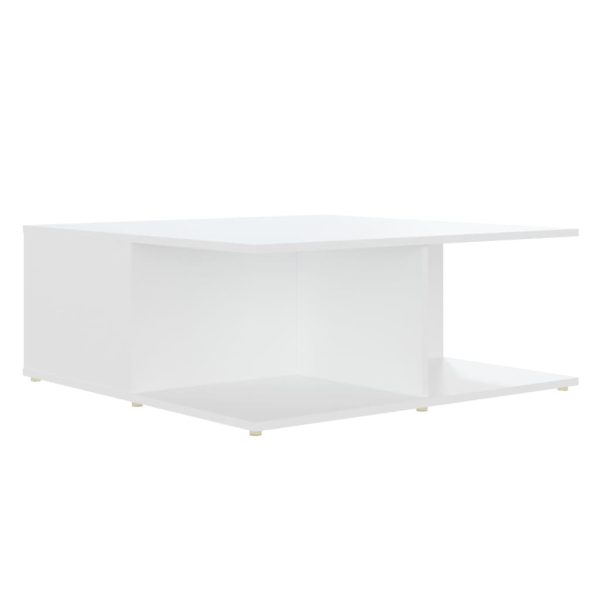 Coffee Table 80x80x31 cm Engineered Wood – High Gloss White