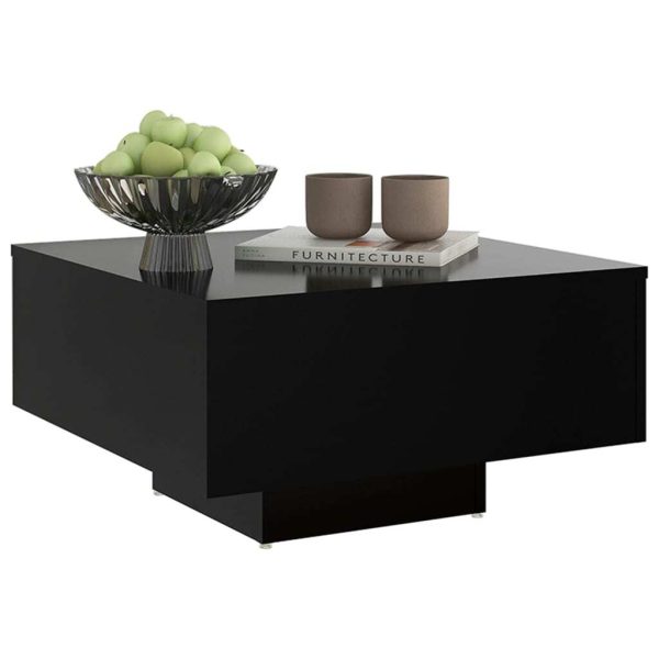 Coffee Table 60x60x31.5 cm Engineered Wood – Black
