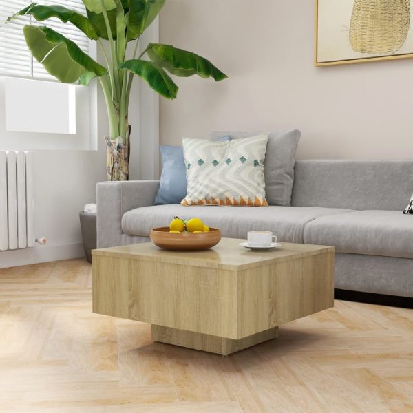 Coffee Table 60x60x31.5 cm Engineered Wood – Sonoma oak