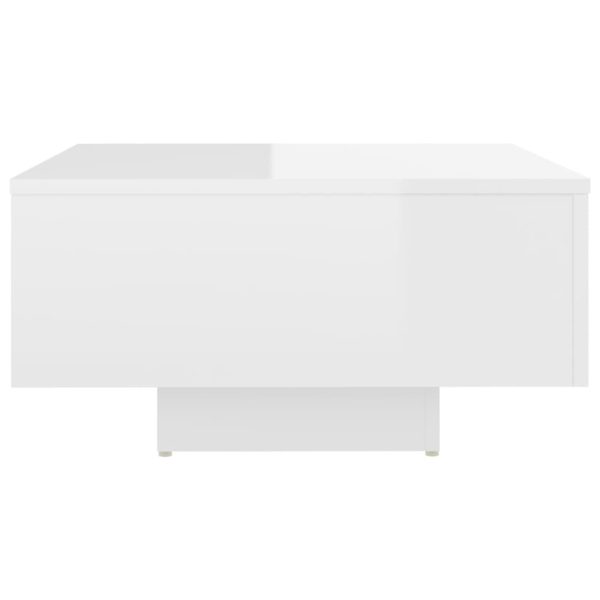 Coffee Table 60x60x31.5 cm Engineered Wood – High Gloss White