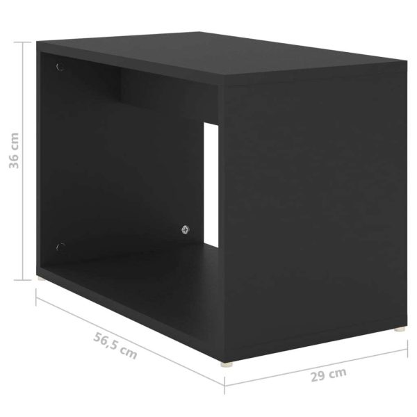 3 Piece Nesting Coffee Table Set 60x60x38 cm Engineered Wood – Black
