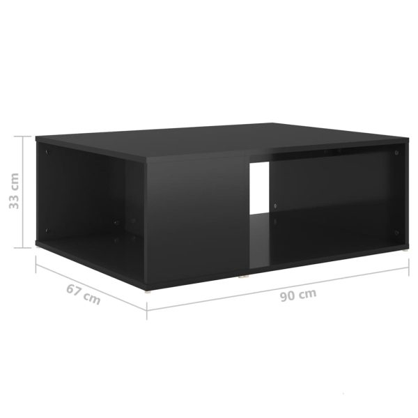 Coffee Table 90x67x33 cm Engineered Wood – High Gloss Black