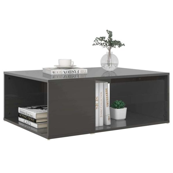 Coffee Table 90x67x33 cm Engineered Wood – High Gloss Grey