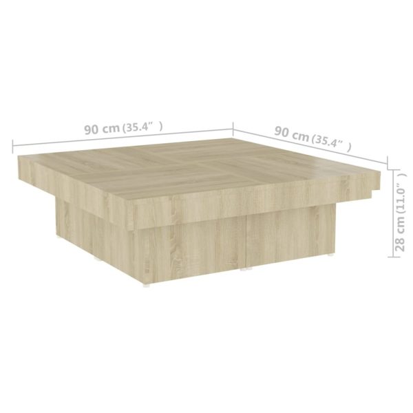 Coffee Table 90x90x28 cm Engineered Wood – Sonoma oak
